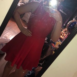 Red mini dress